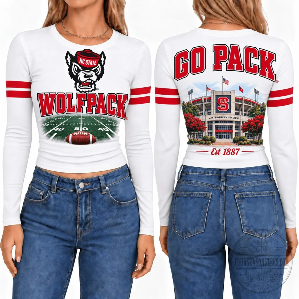 North Carolina State Wolfpack Football Carter-Finley Stadium Long-Sleeve Shirt