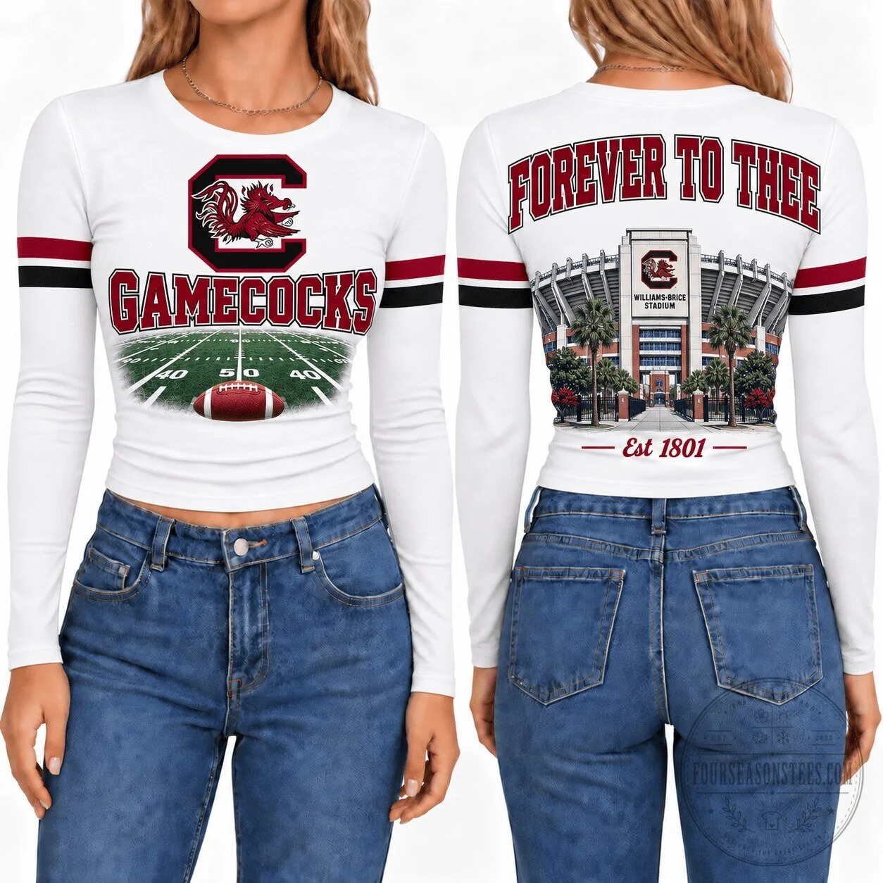 South Carolina Gamecocks Women's Football Field Long Sleeve Shirt