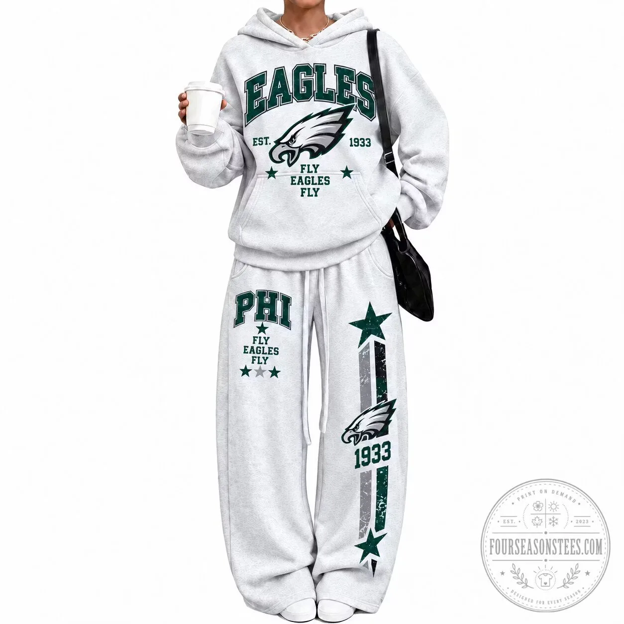 Philadelphia Eagles Fly Eagles Fly Vintage Hoodie and Sweatpants Set