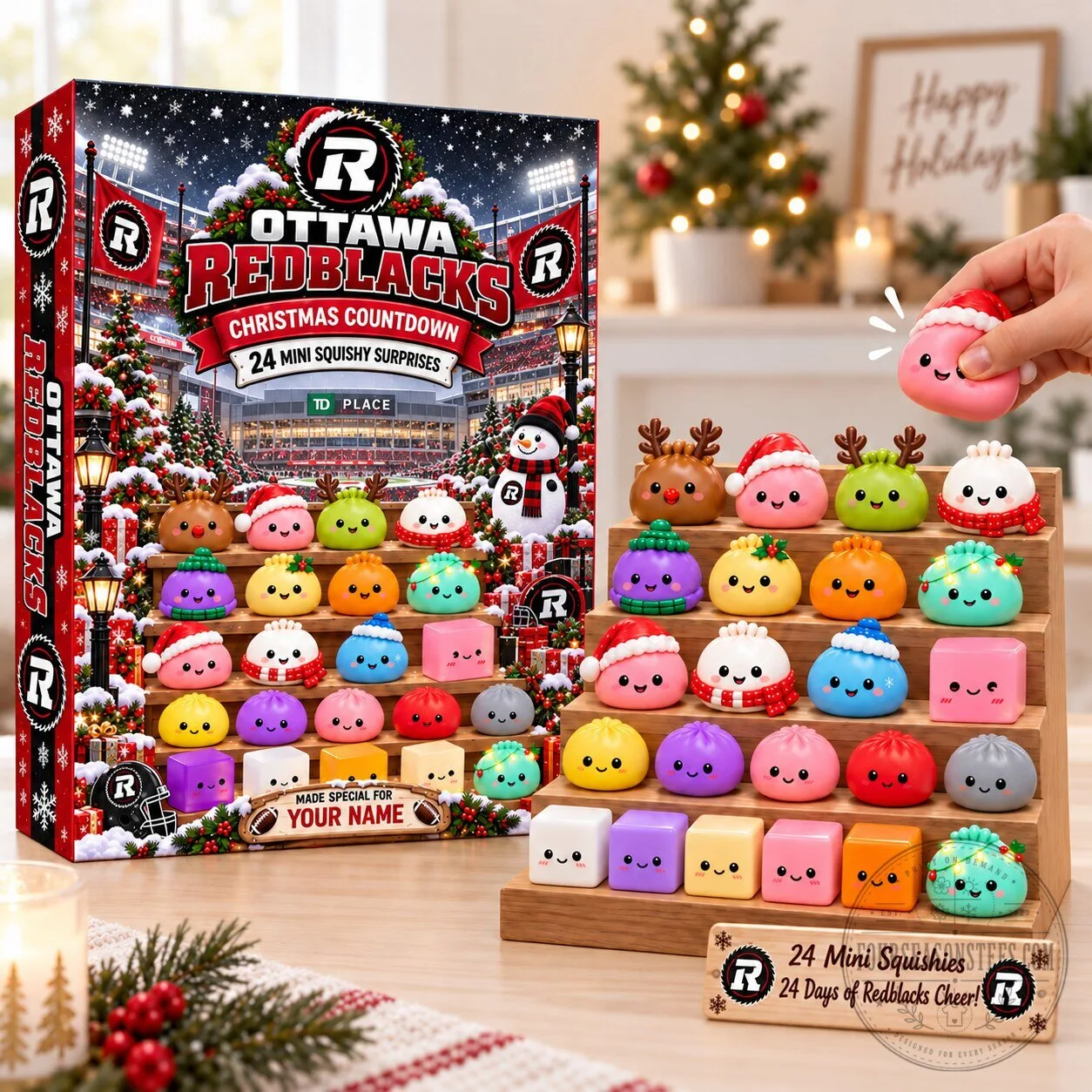 Ottawa Redblacks Christmas Countdown 24 Mini Squishy Surprises Advent Calendar