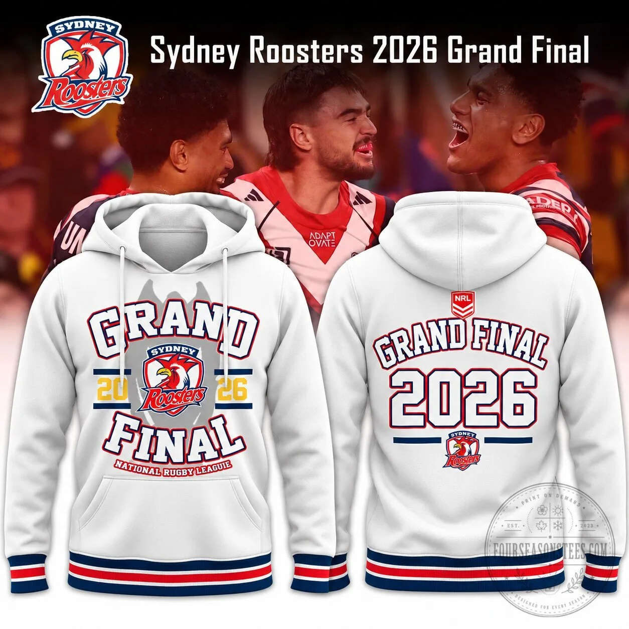 2026 Grand Final Hoodie for National Rugby League - Sydney Roosters Apparel