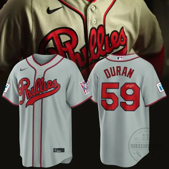Philadelphia Phillies Signature Edition Baseball Jersey in Gray by Jhoan Duran 7 Philadelphia Phillies Signature Edition Baseball Jersey in Gray by Jhoan Duran