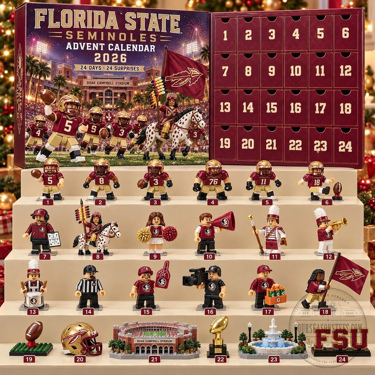 Florida State Seminoles Football Team 2026 Advent Calendar with 24 Surprises