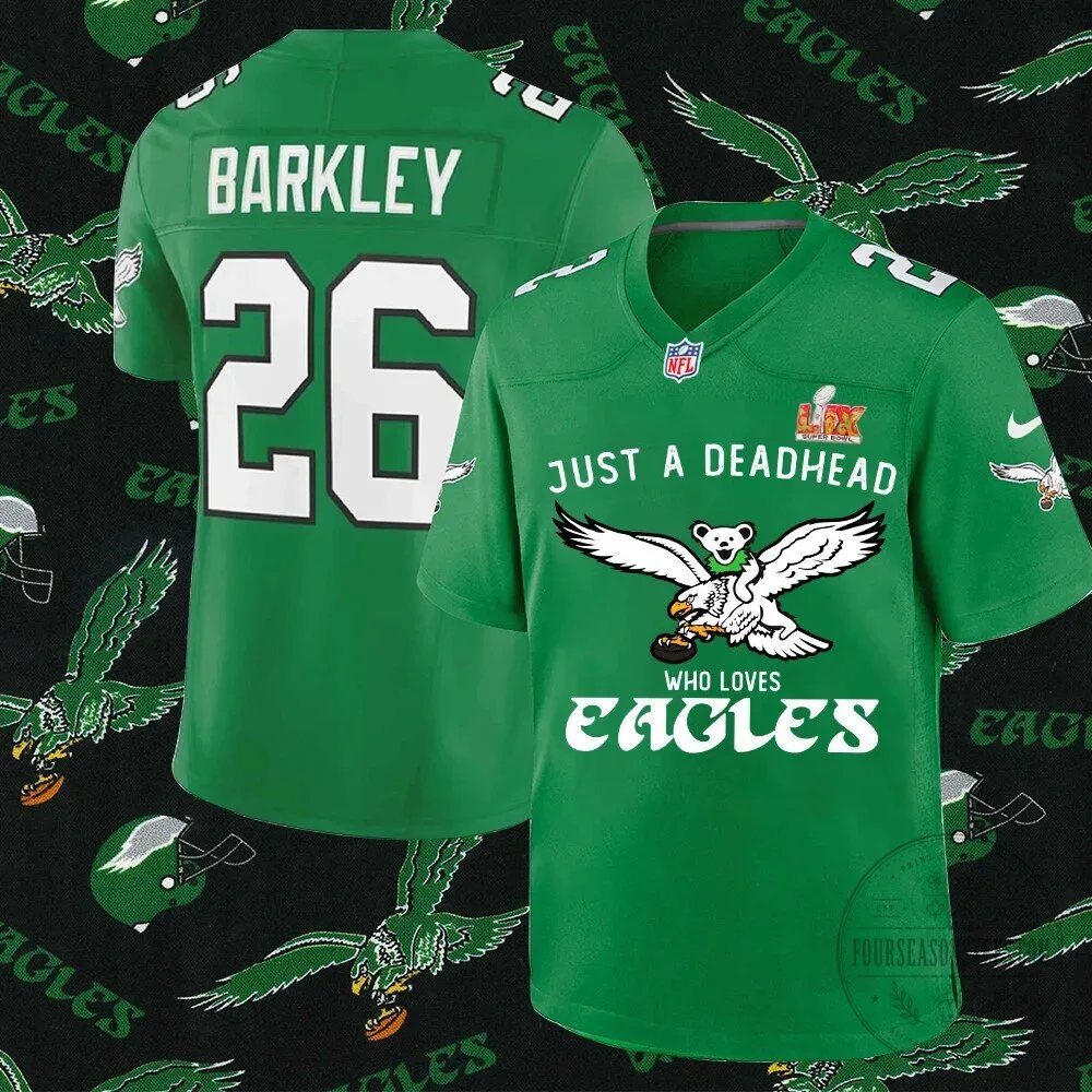Philly Eagles Deadhead Bear Super Bowl LIX Kelly Green Football Jersey