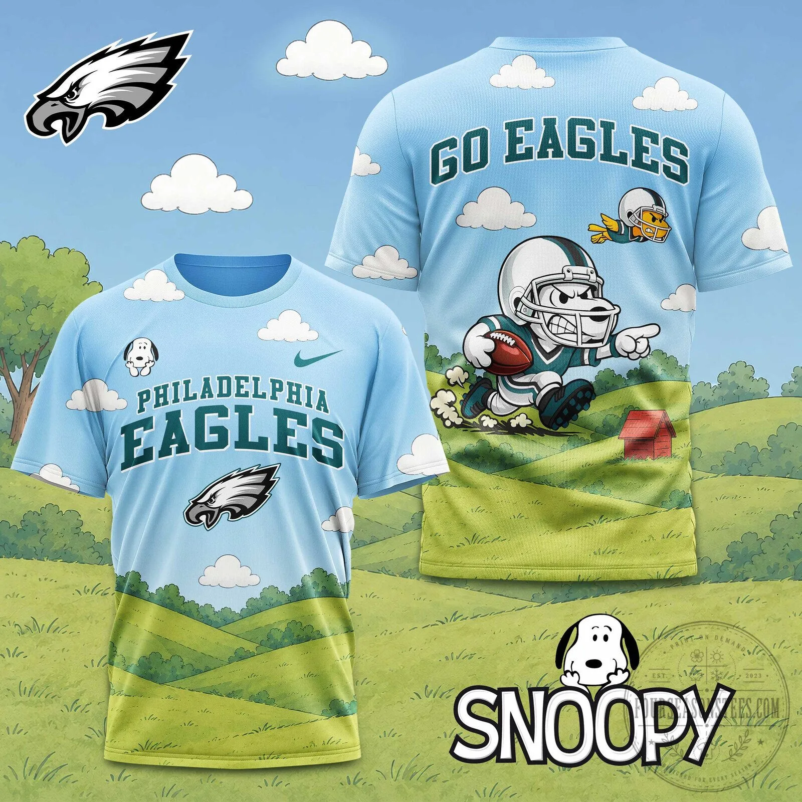 Philadelphia Eagles Snoopy Touchdown T-Shirt