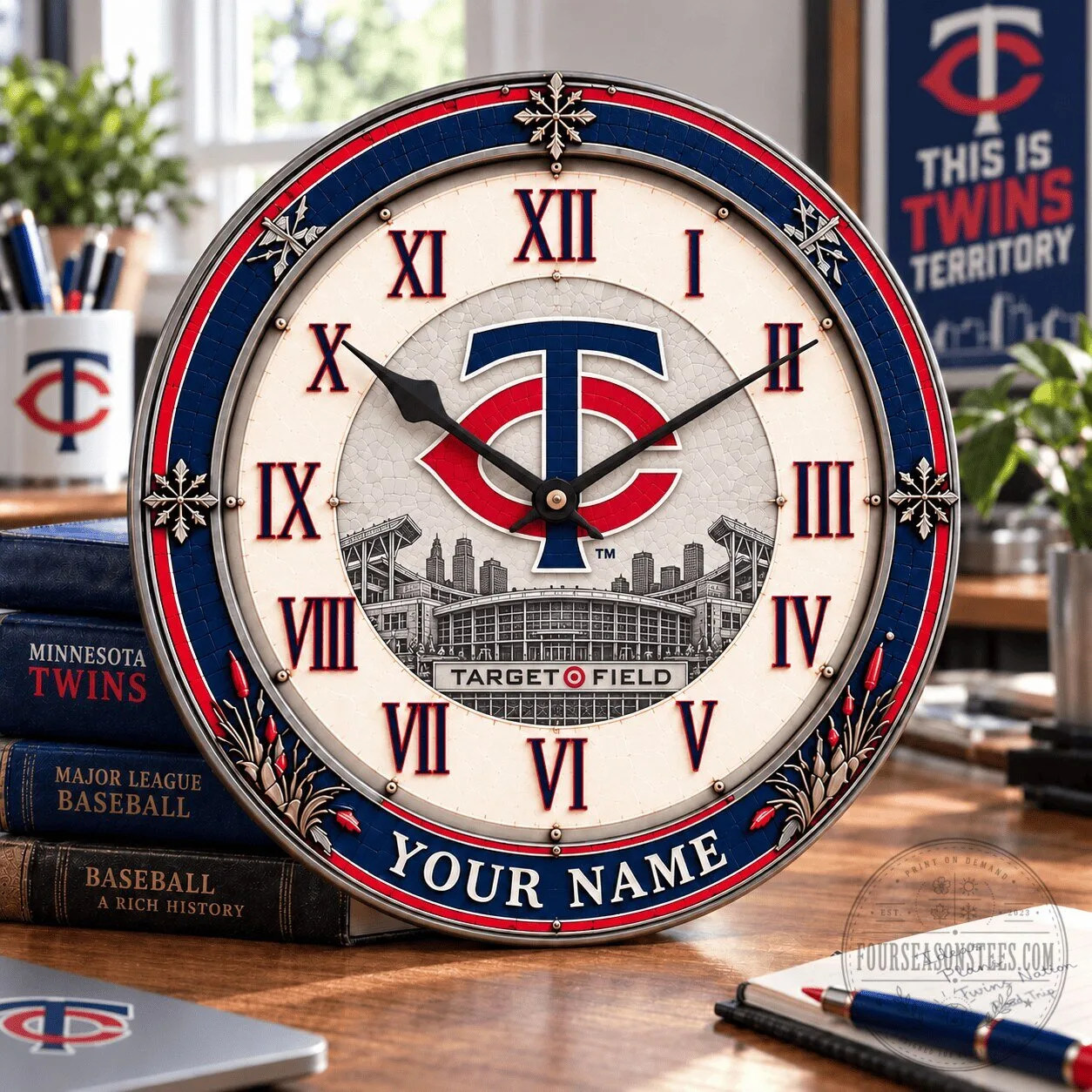 Minnesota Twins Major League Baseball Target Field Personalized Wall Clock