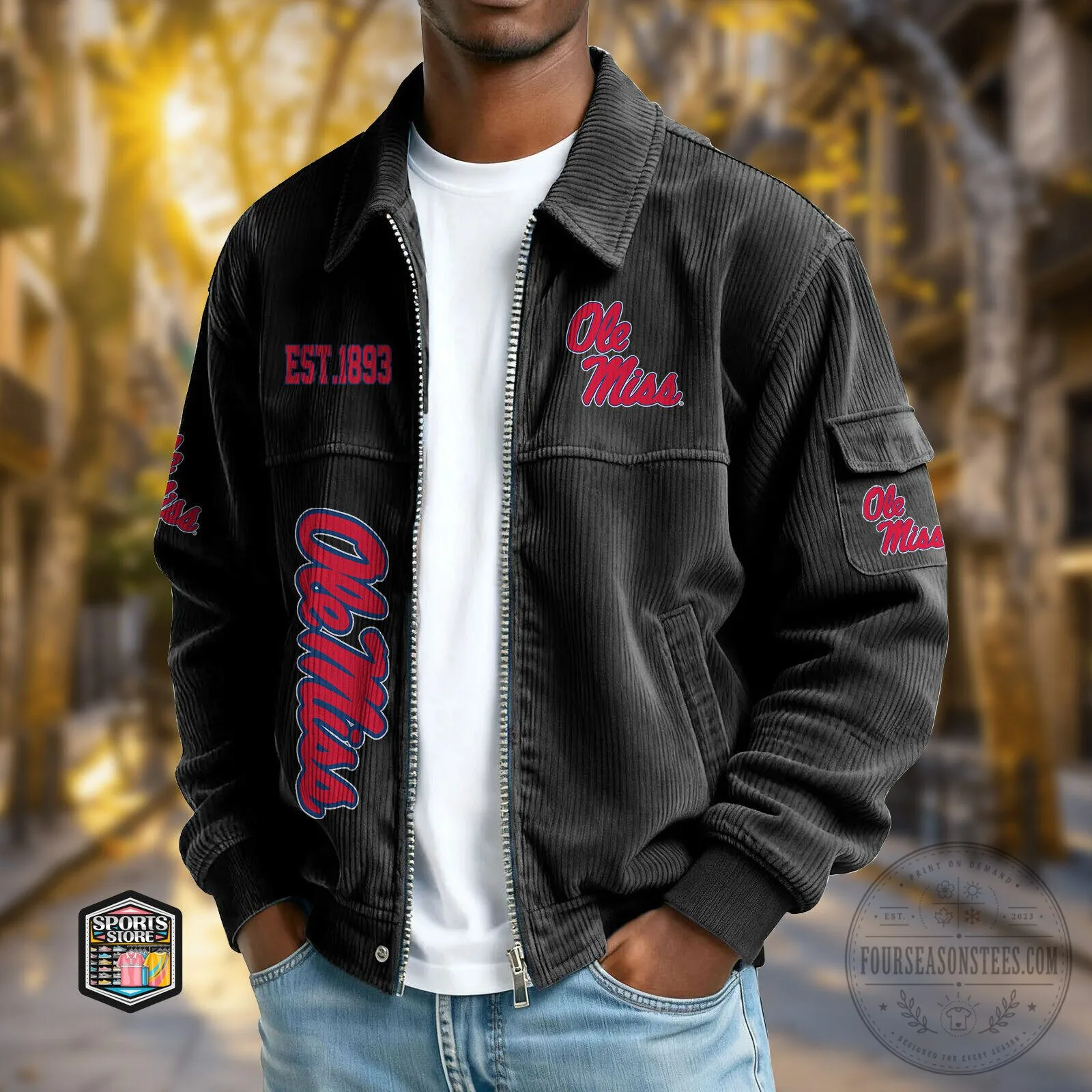 Ole Miss Rebels Corduroy Varsity Jacket