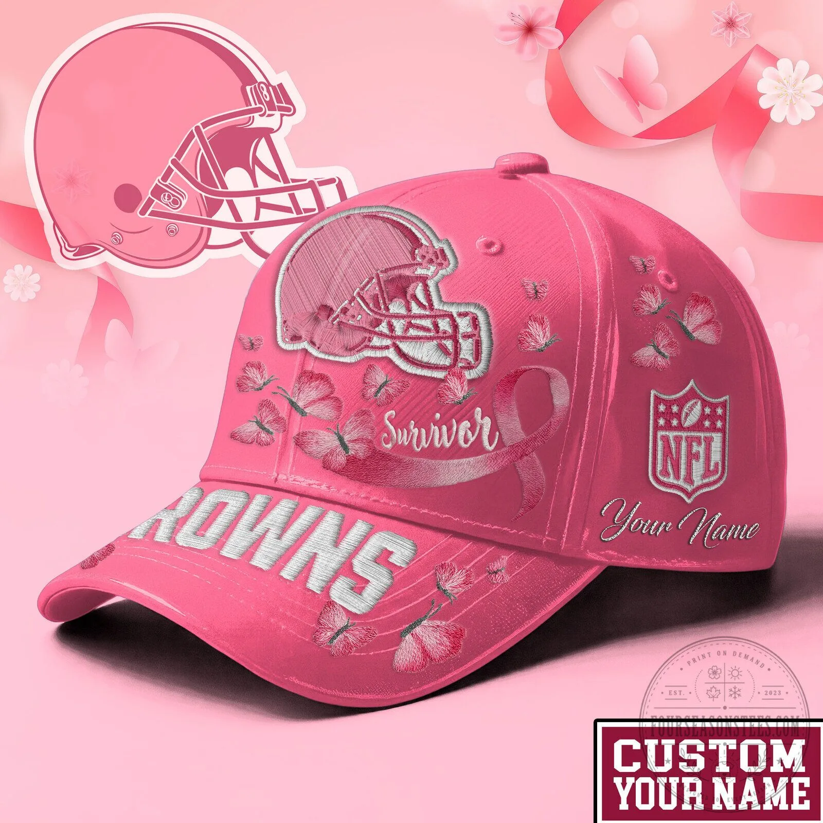Cleveland Browns Breast Cancer Survivor Pink Cap Hat