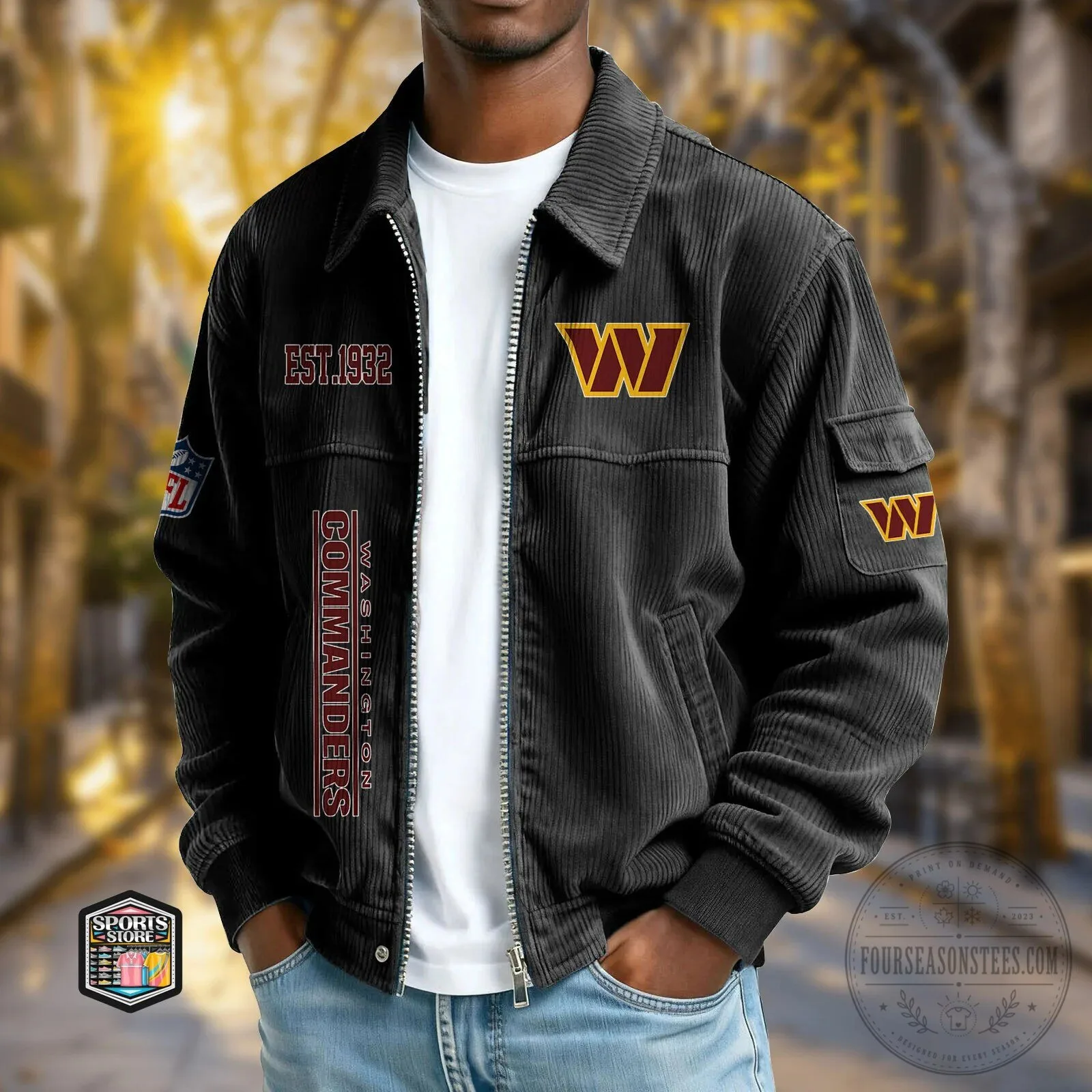 Washington Commanders Football Team EST 1932 Corduroy Jacket