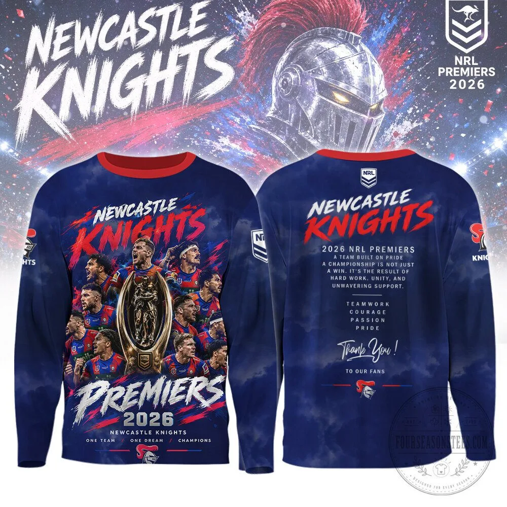 Newcastle Knights 2026 NRL Premiers Long Sleeve Shirt