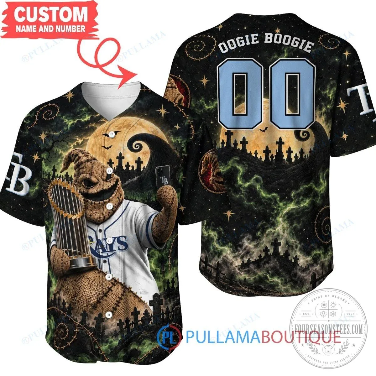 Tampa Bay Rays Oogie Boogie Halloween Baseball Jersey