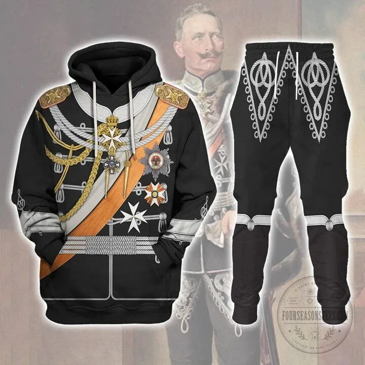 Kaiser Wilhelm II German Emperor King of Prussia Uniform Costume Hoodie