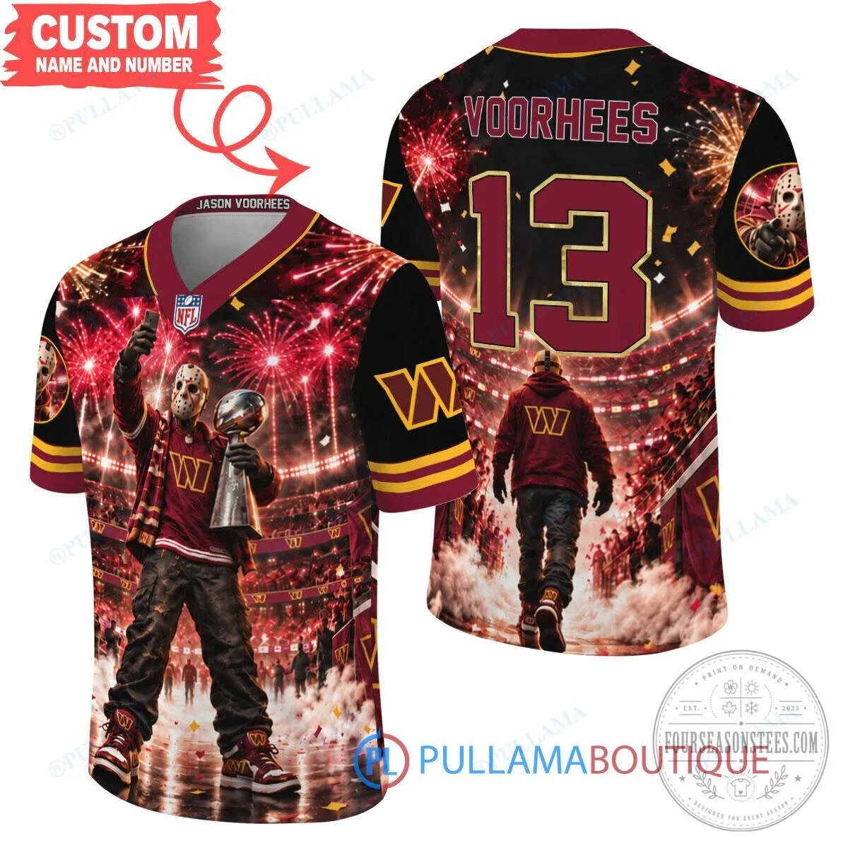 Washington Commanders Jason Voorhees Halloween Football Jersey