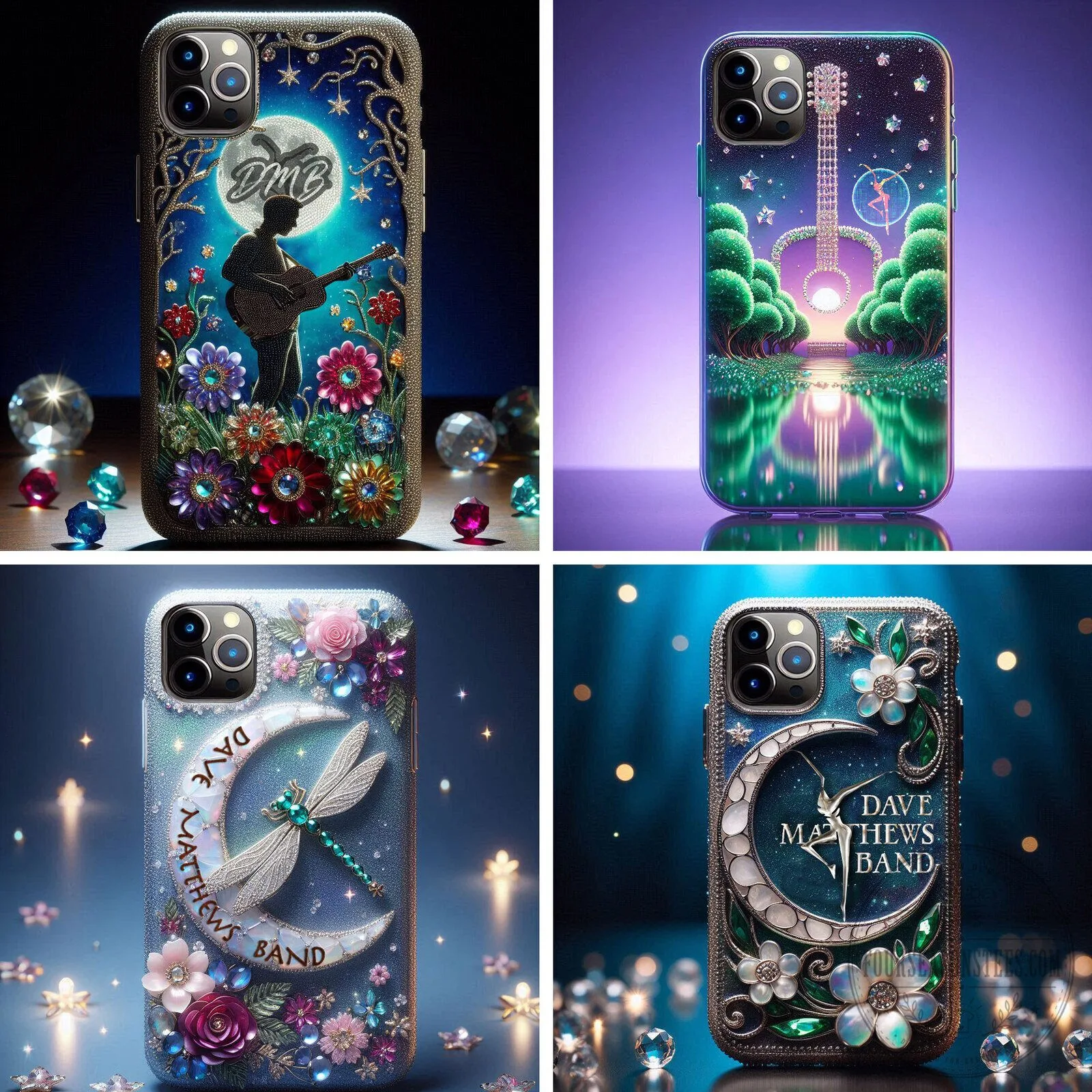 Dave Matthews Band Moonlit Guitar Phone Case