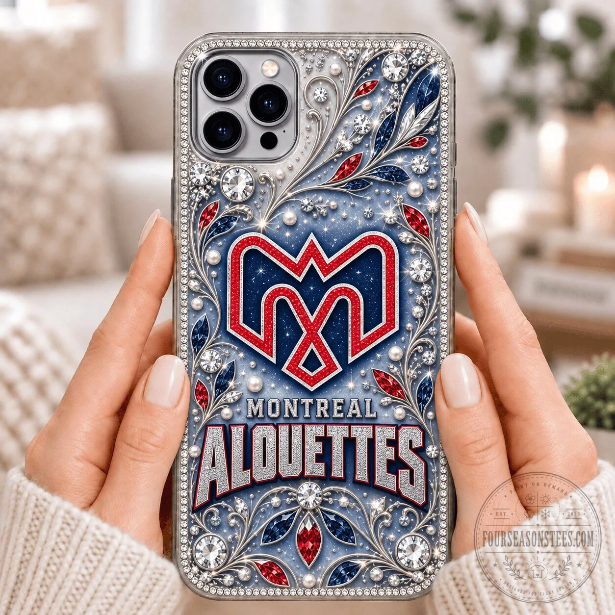 Montreal Alouettes Football Team Rhinestone Phone Case for iPhone and Samsung