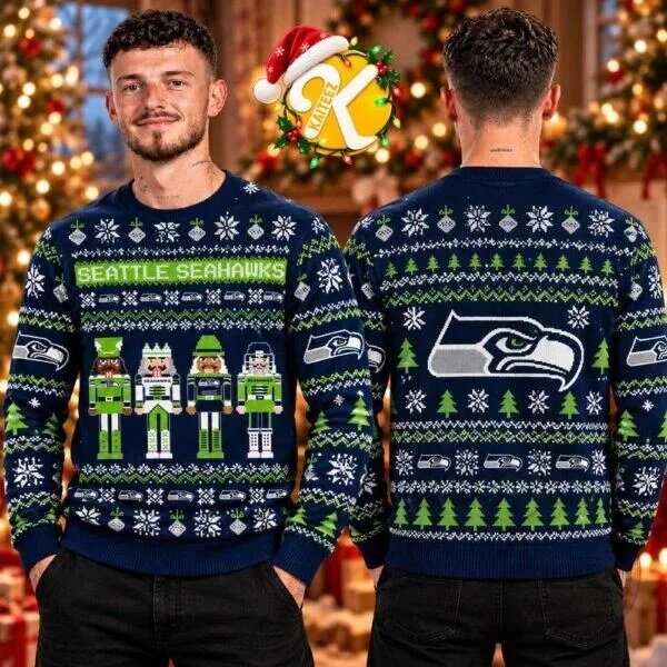 Seattle Seahawks Christmas Nutcracker Ugly Sweater