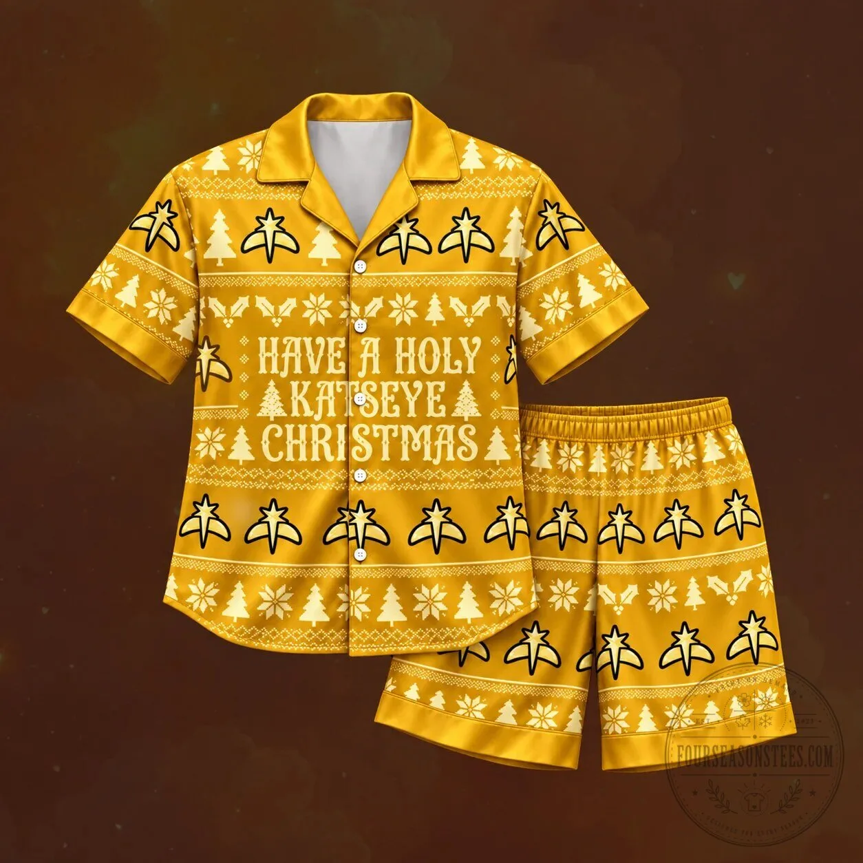 Bright Have A Holy Katseye Christmas Ugly Pajama Set