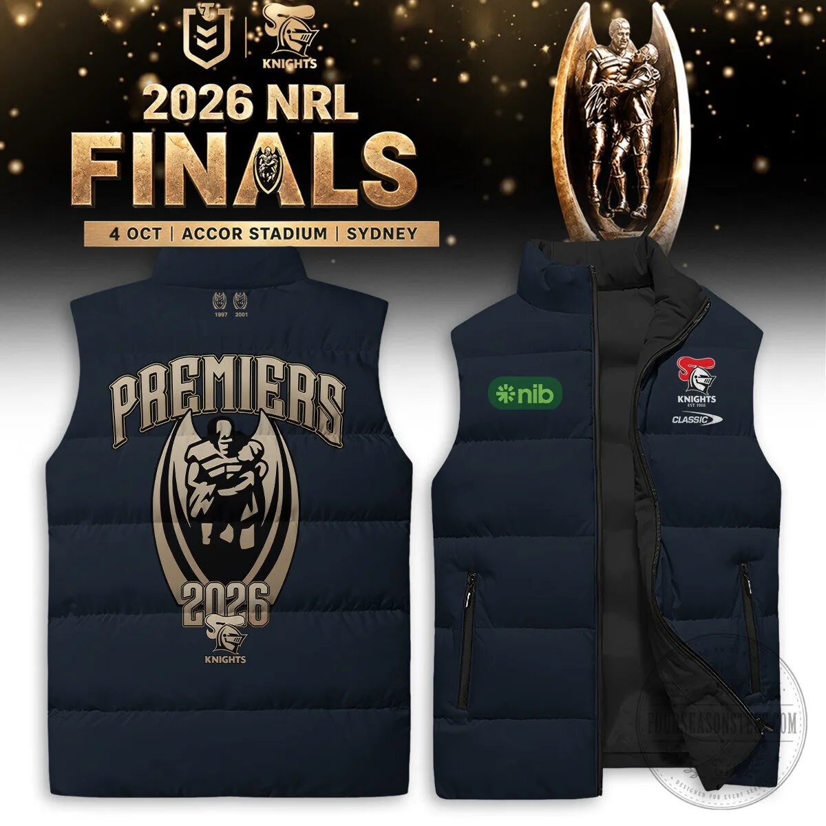Newcastle Knights 2026 NRL Finals Premiers Vest