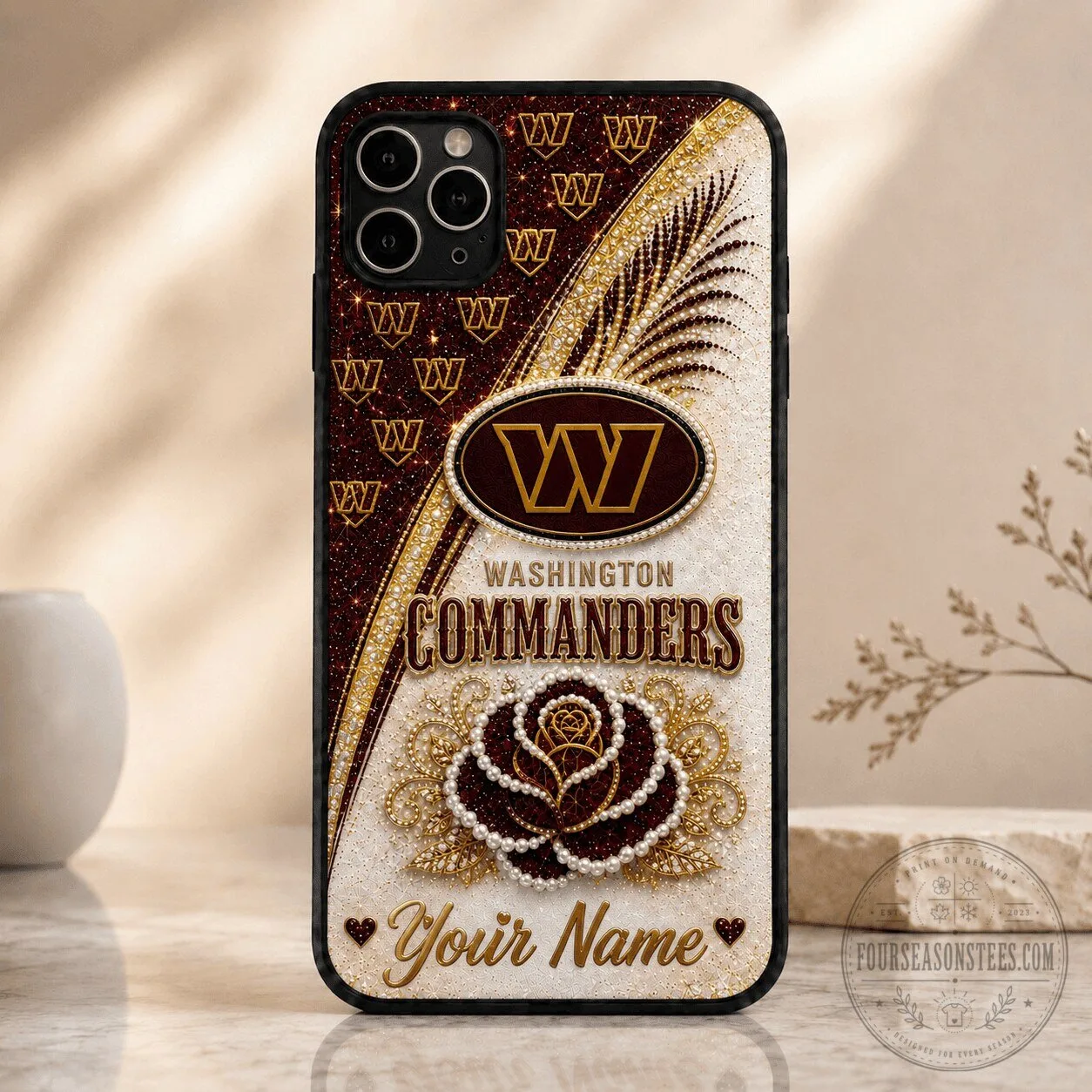 Washington Commanders Personalized Football Team Phone Case