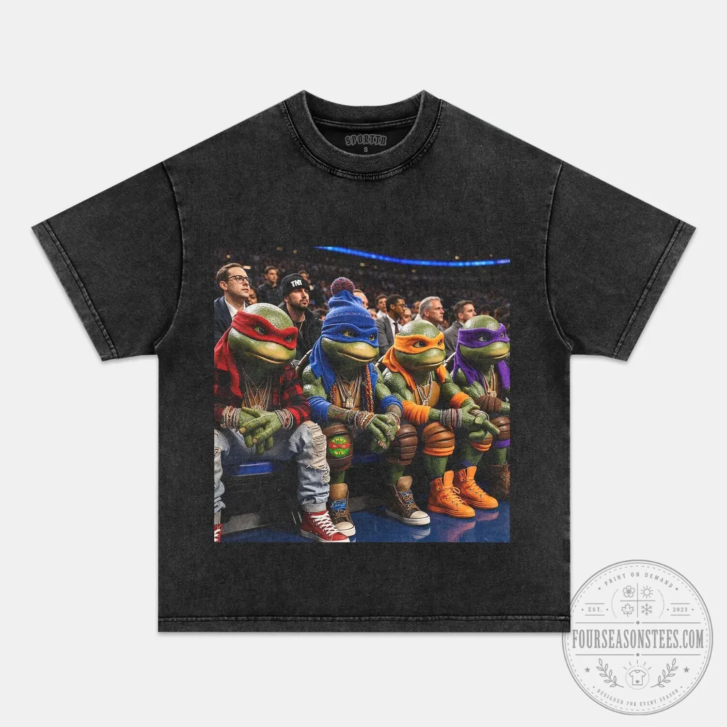 New York Knicks Teenage Mutant Ninja Turtles Basketball Game T-Shirt 2 New York Knicks Teenage Mutant Ninja Turtles Basketball Game T-Shirt