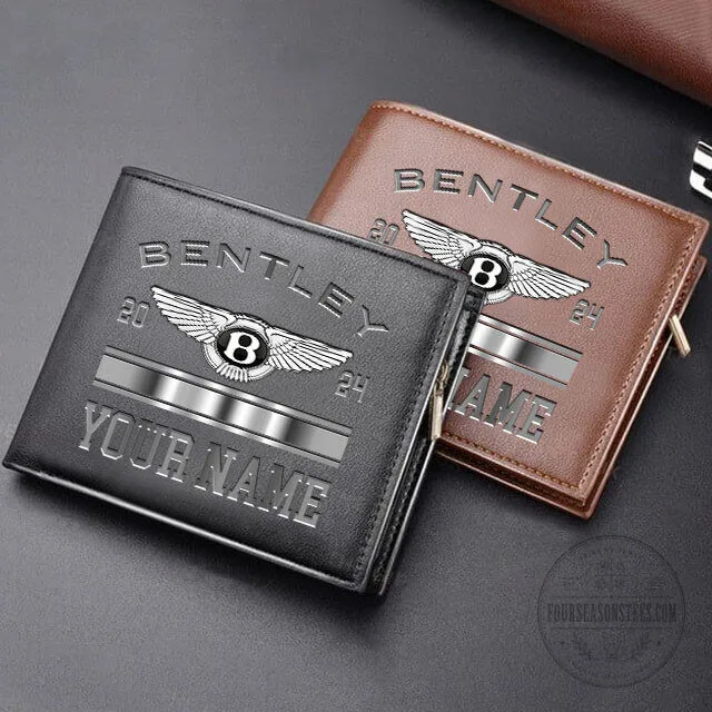 Bentley Personalized Engraved Wallet, Custom Name Luxury Car Accessory