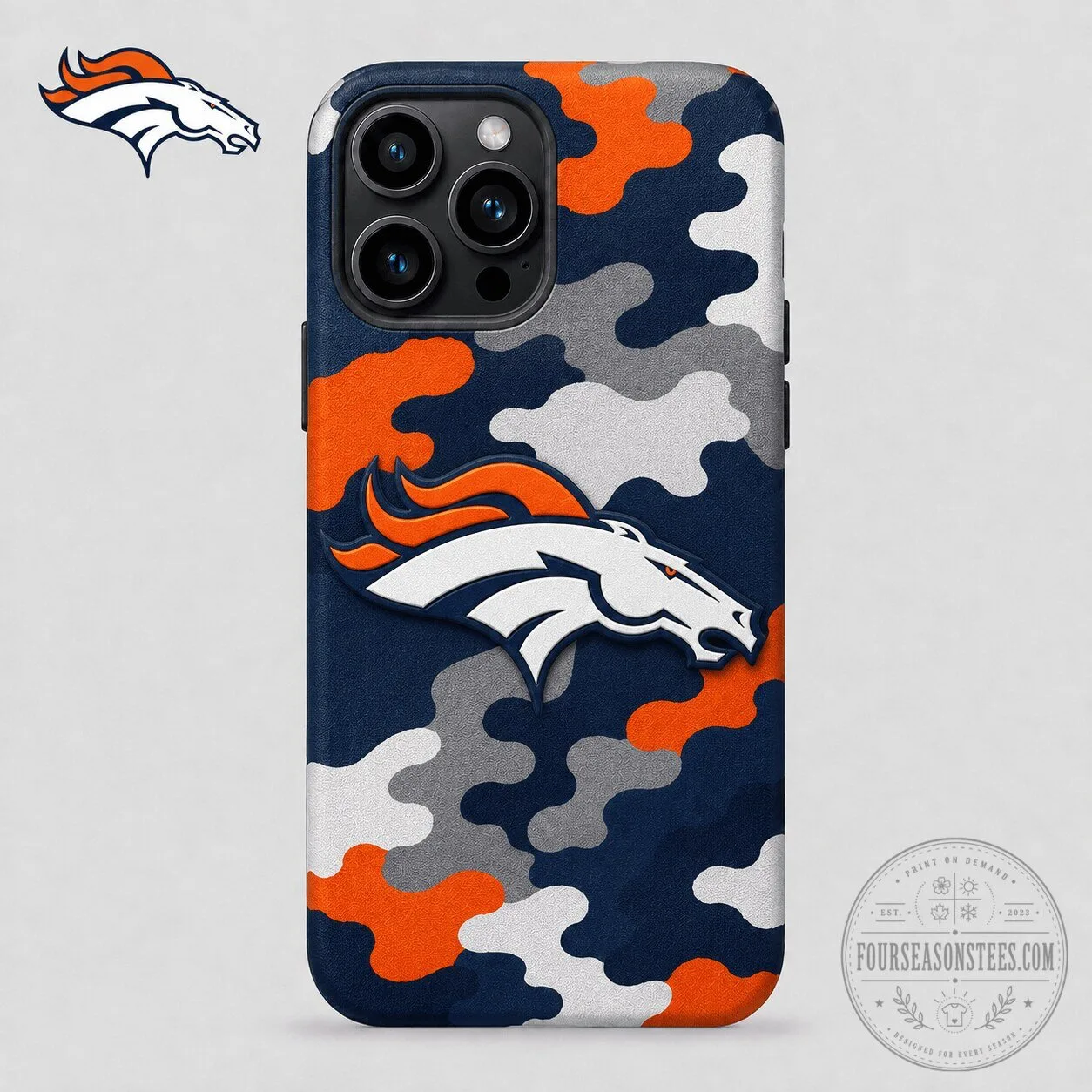Denver Broncos Camouflage Pattern National Football League Phone Case