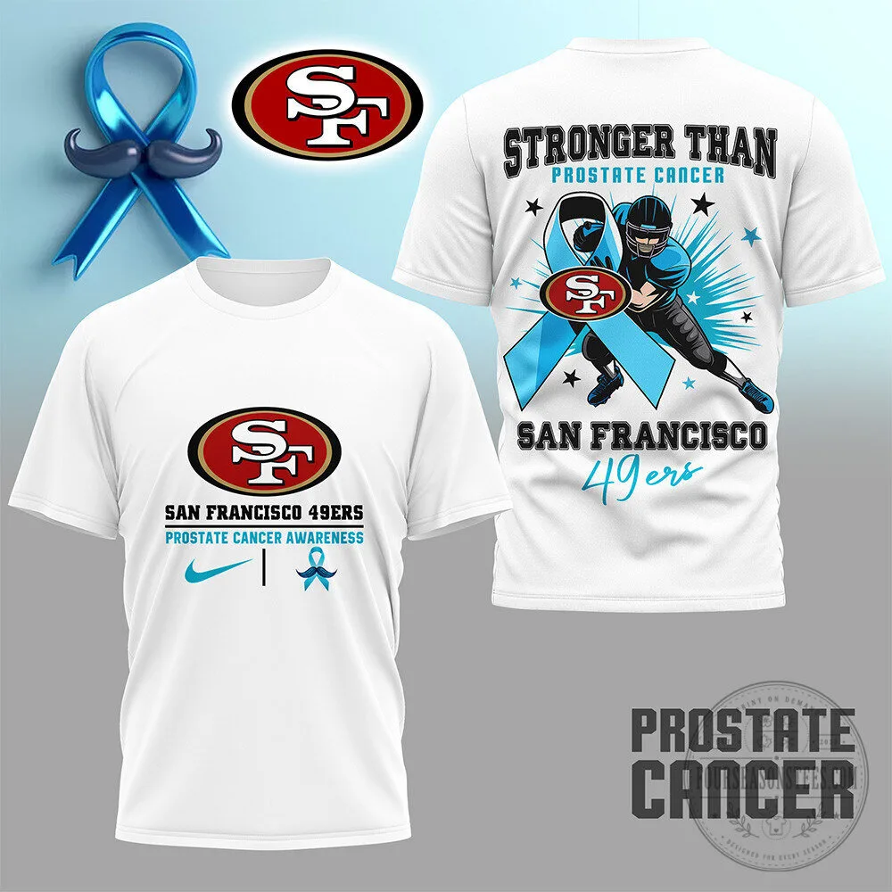 San Francisco 49ers Prostate Cancer Awareness Month Football T-Shirt