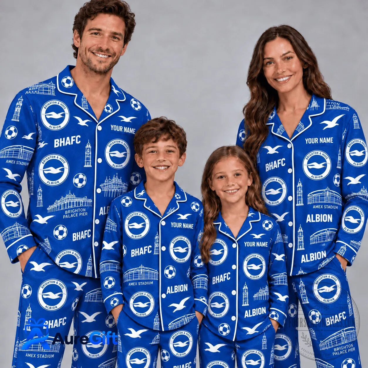 Brighton And Hove Albion Football Club Christmas Family Pajamas Set