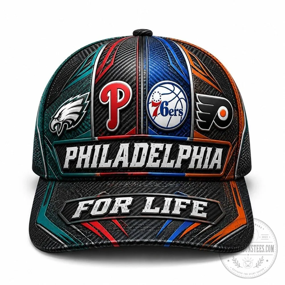 Philadelphia Sports Teams For Life Carbon Fiber Classic Baseball Cap