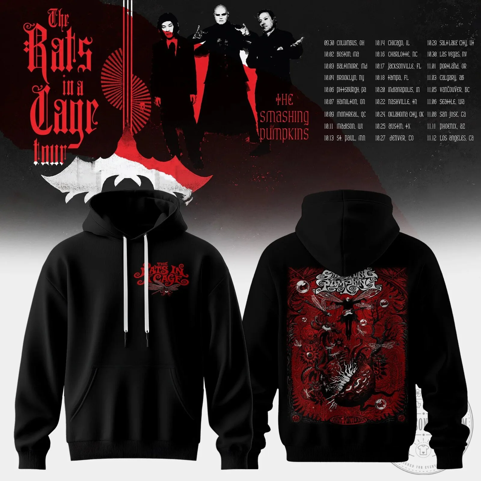 The Smashing Pumpkins The Rats In A Cage Tour 2024 Concert Dates Hoodie