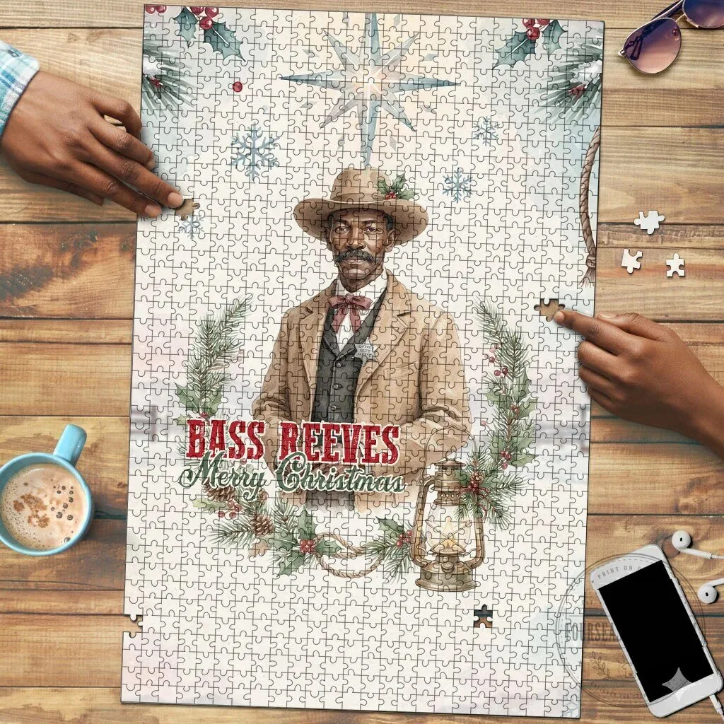 Bass Reeves Merry Christmas Old West Deputy Lawman Winter Holiday Puzzle