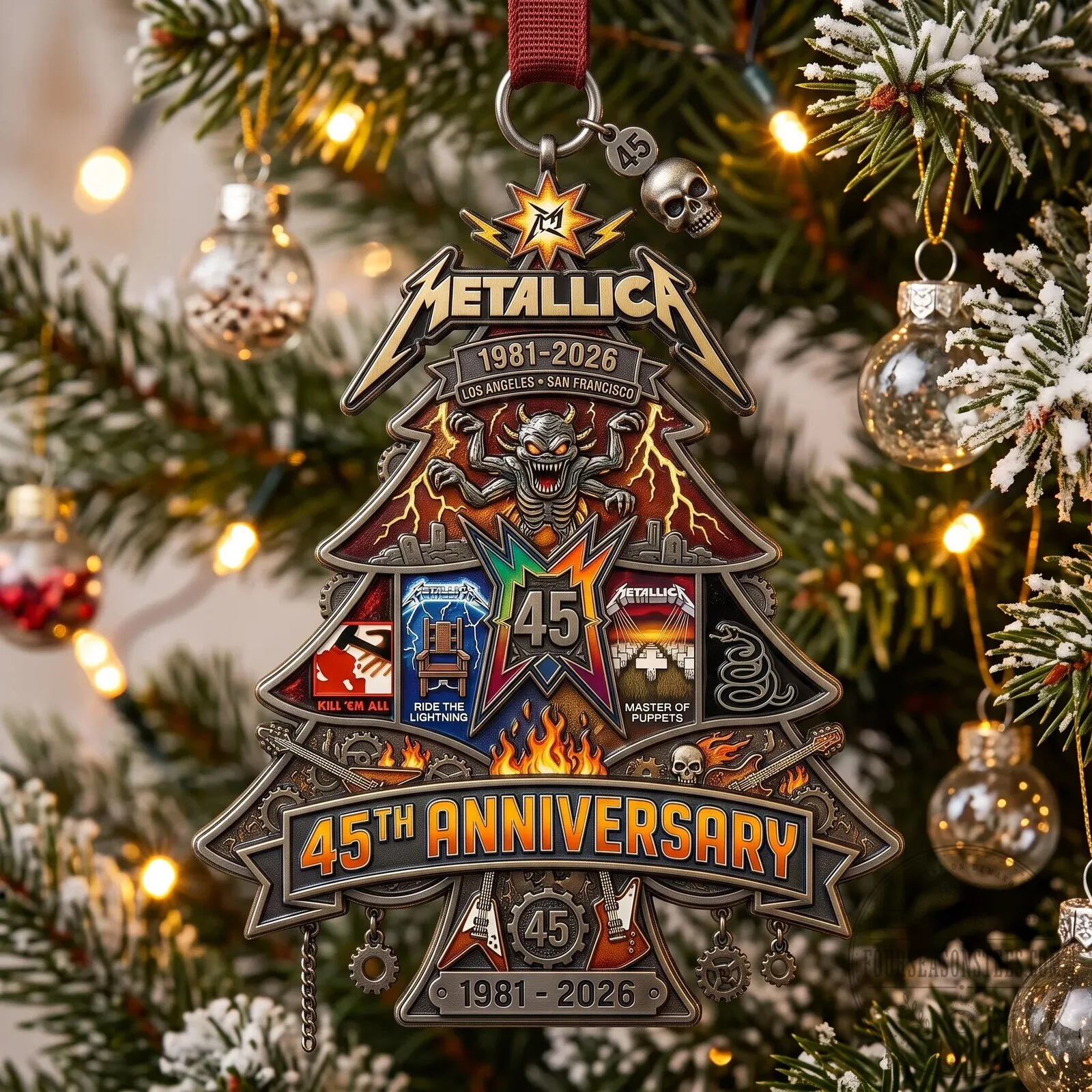 Metallica 45th Anniversary Christmas Tree Ornament