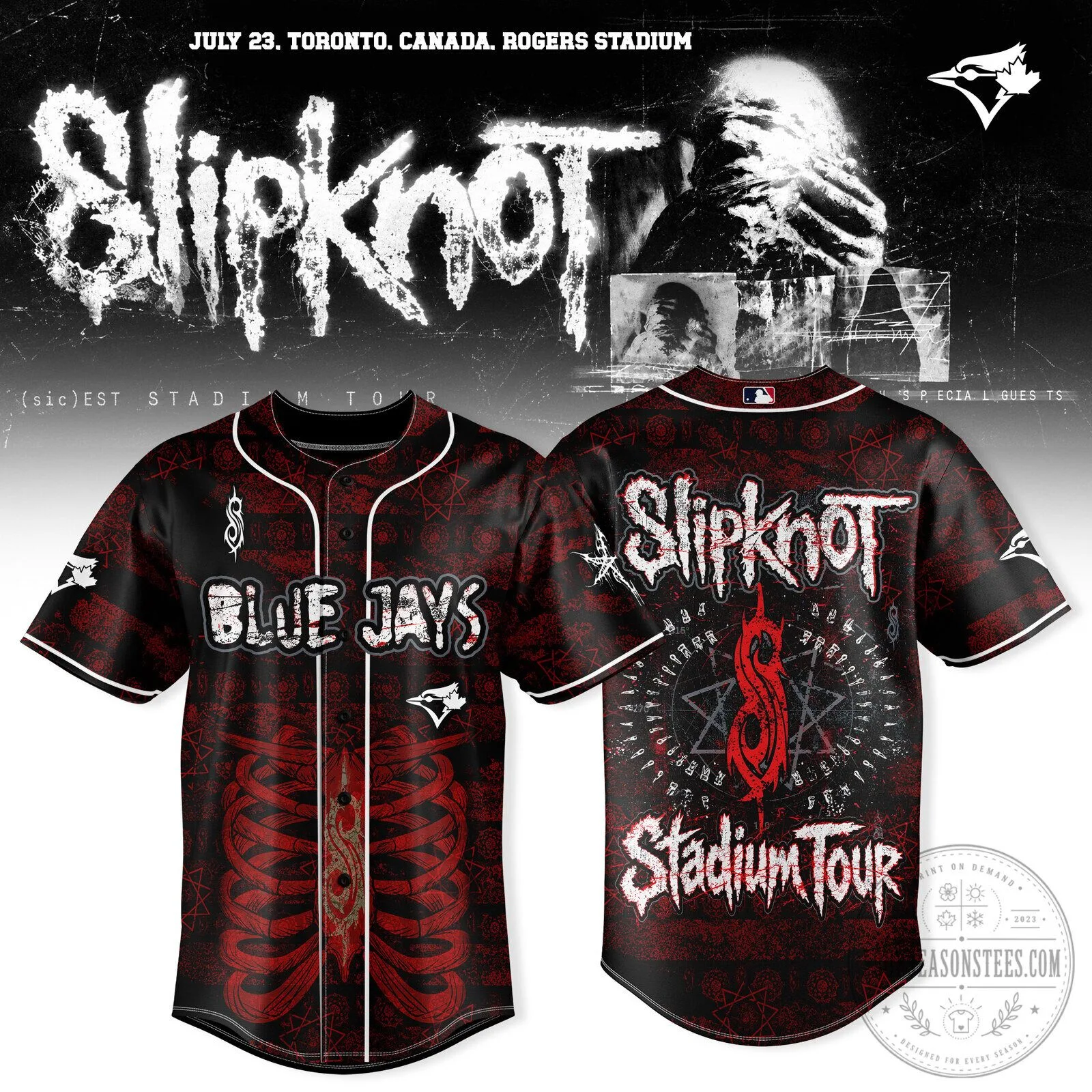Slipknot Toronto Blue Jays Stadium Tour Baseball Jersey
