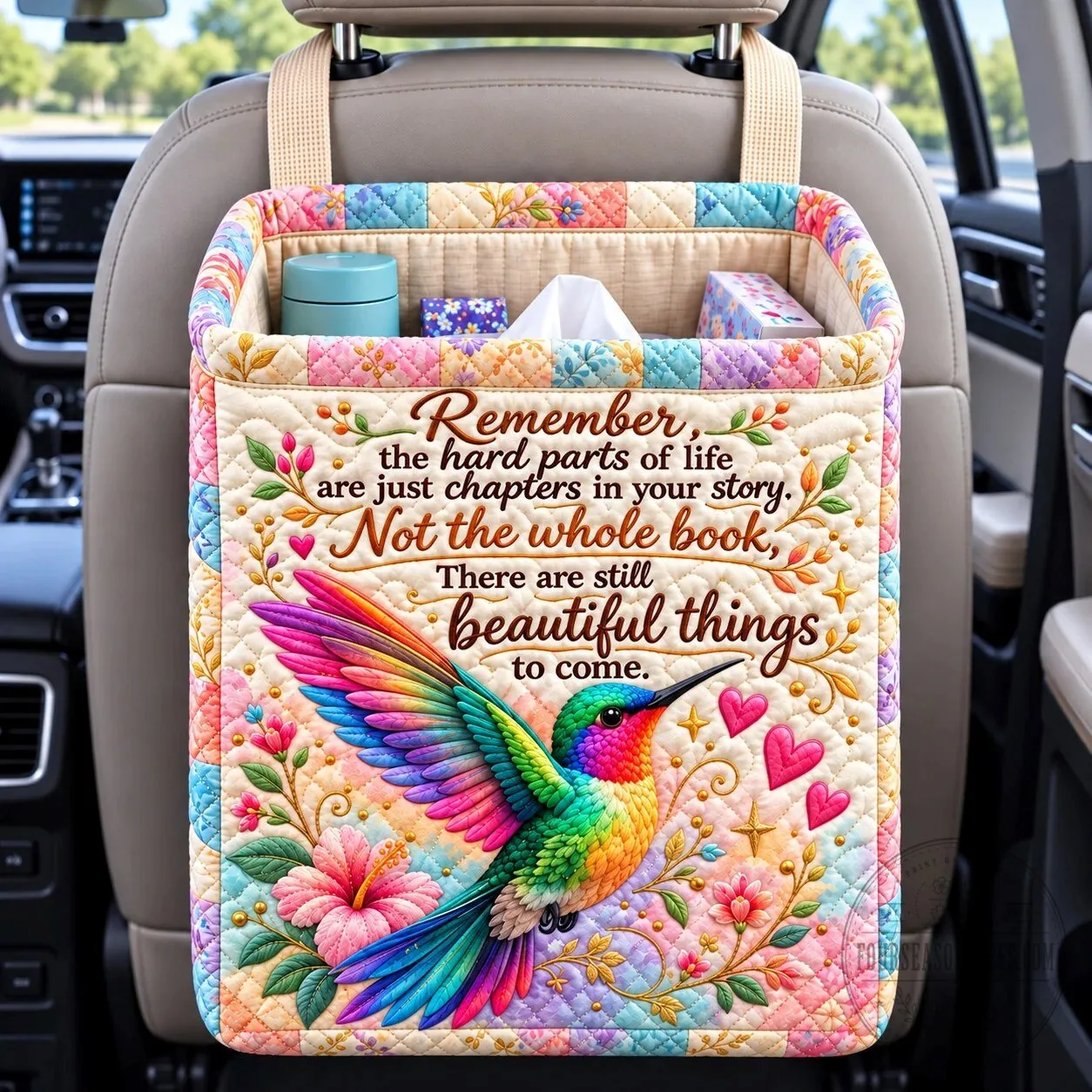 Hummingbird Beautiful Things To Come Inspirational Car Storage Basket