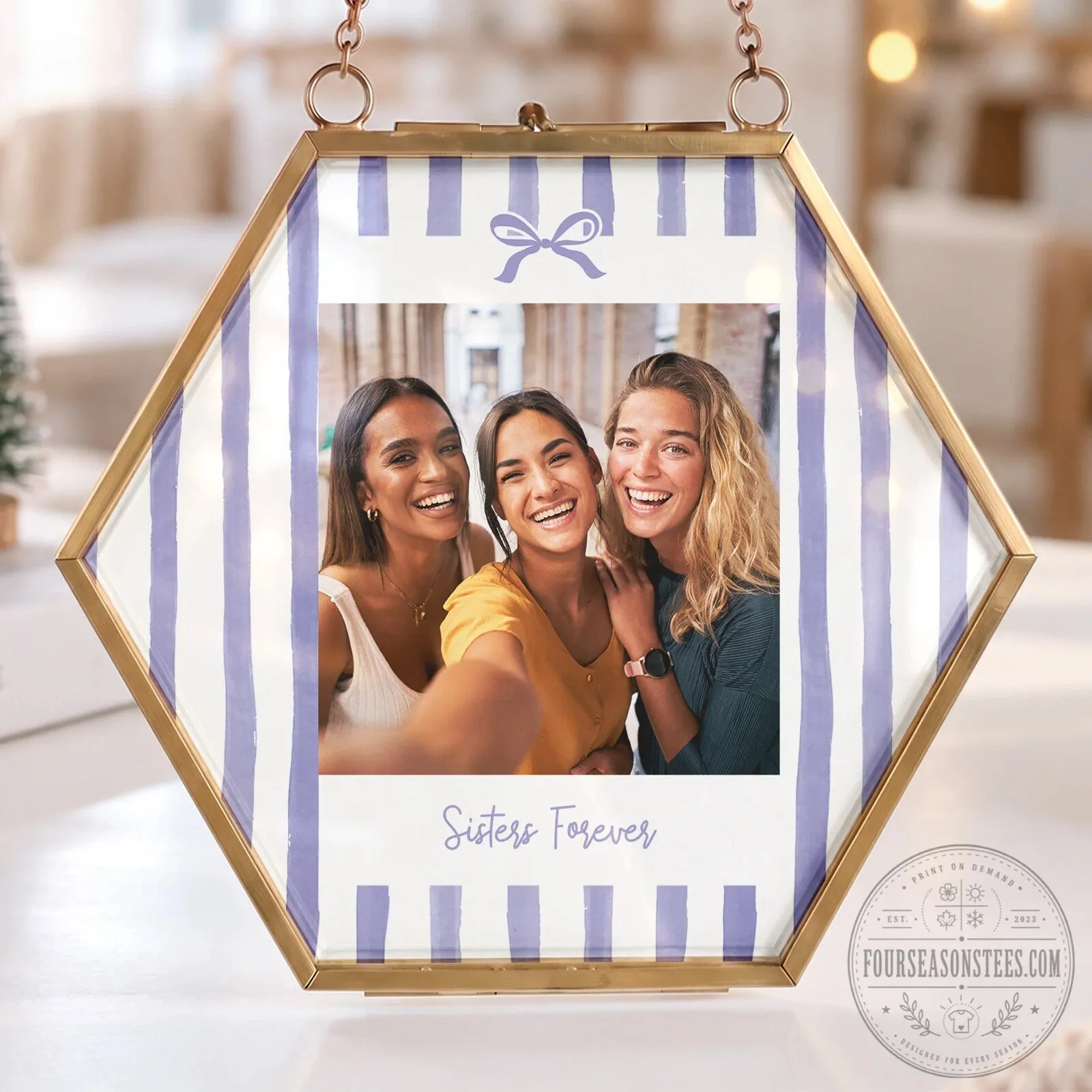 Personalized Photo Frame Ornament with Custom Message and Bow Design 15 Personalized Photo Frame Ornament with Custom Message and Bow Design
