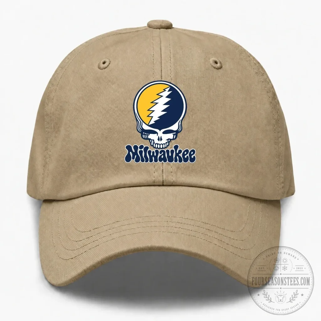 Milwaukee Grateful Dead Steal Your Face Baseball Cap Hat Milwaukee Grateful Dead Steal Your Face Baseball Cap Hat