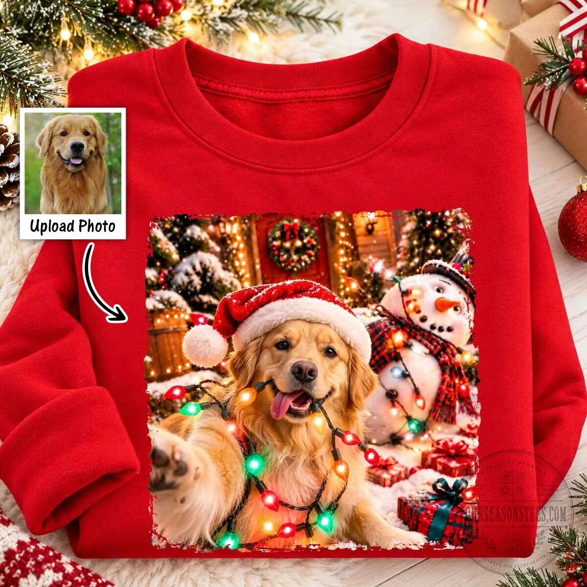 Funny Dog Christmas Sweatshirt, Personalized Golden Retriever Holiday Sweater