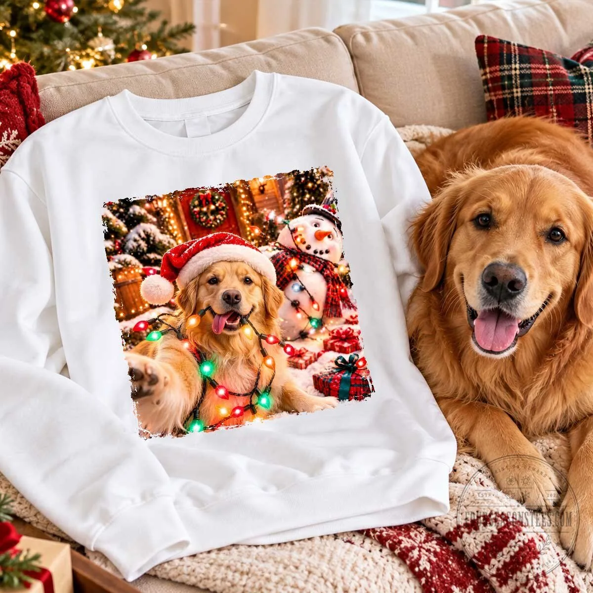 Funny Dog Christmas Sweatshirt, Personalized Golden Retriever Holiday Sweater 50 Funny Dog Christmas Sweatshirt, Personalized Golden Retriever Holiday Sweater