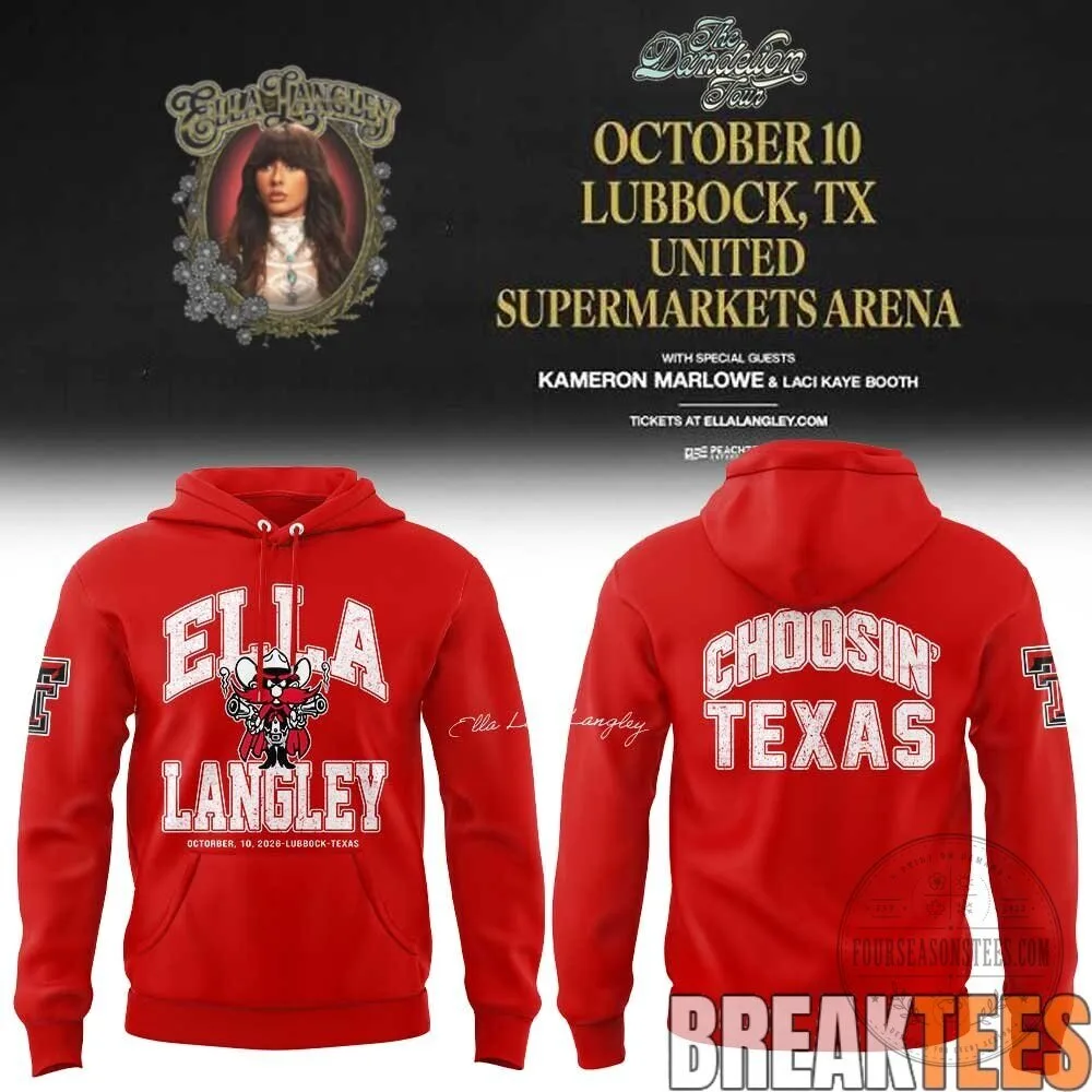 Ella Langley Choosin' Texas Red Raiders Concert Tour Hoodie