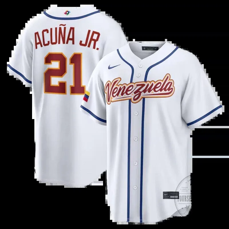 Ronald Acuna Jr. Venezuela Baseball White 2026 World Baseball Classic Jersey