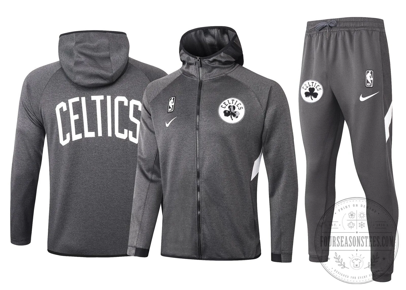 Boston Celtics NBA Therma Flex Black Training Hoodie and Sweatpants Set