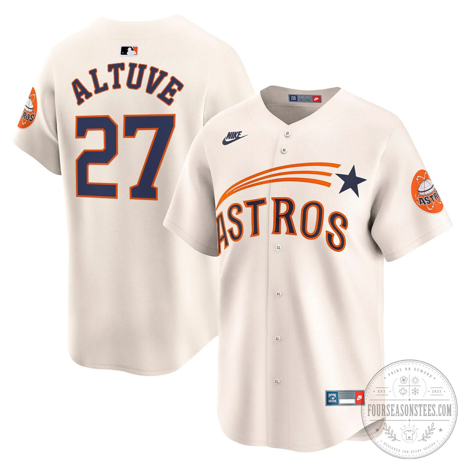 Houston Astros Jose Altuve Throwback Cooperstown Vapor Premier Limited Baseball Jersey