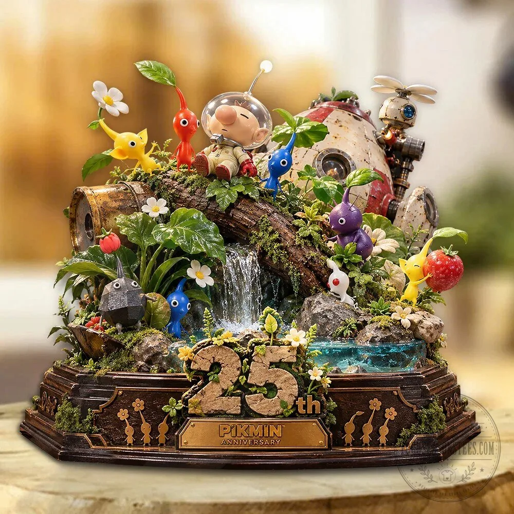 Pikmin 25th Anniversary Olimar and Pikmin Waterfall Diorama Figurine