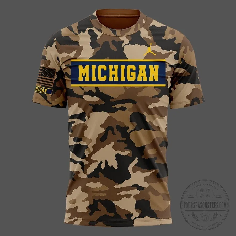 Michigan Wolverines Military Appreciation Camouflage United As One T-Shirt 10 Michigan Wolverines Military Appreciation Camouflage United As One T-Shirt