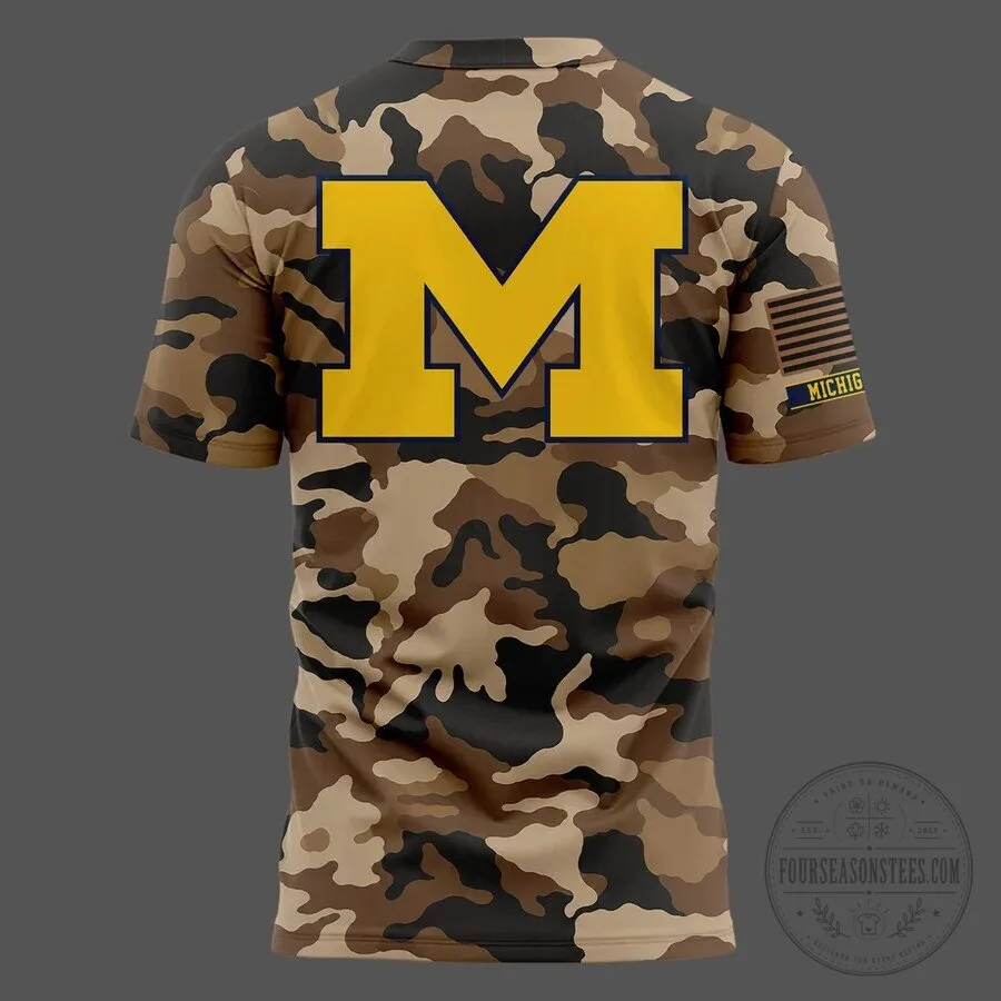 Michigan Wolverines Military Appreciation Camouflage United As One T-Shirt 11 Michigan Wolverines Military Appreciation Camouflage United As One T-Shirt