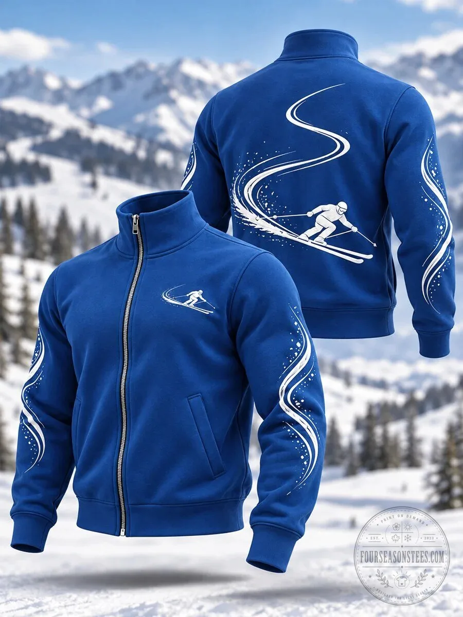 Skiing Winter Sports Enthusiast Full-Zip Jacket