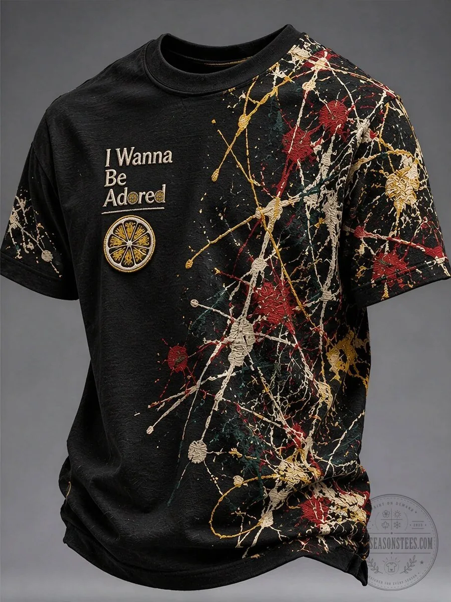 The Stone Roses I Wanna Be Adored Splatter Paint Black T-Shirt