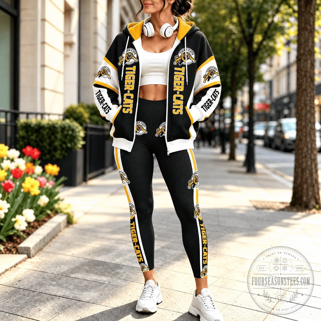Hamilton Tiger-Cats Canadian Football League Team Full Zip Hoodie