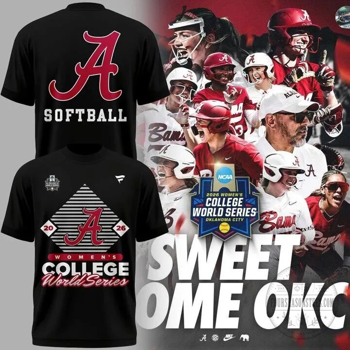 Women’s College World Series T-Shirt for Alabama Crimson Tide Softball 2026