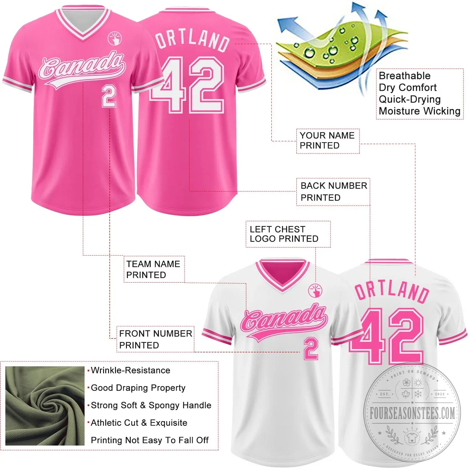 Custom Pink White Reversible Pullover Baseball Team Jersey Shirt 15 Custom Pink White Reversible Pullover Baseball Team Jersey Shirt
